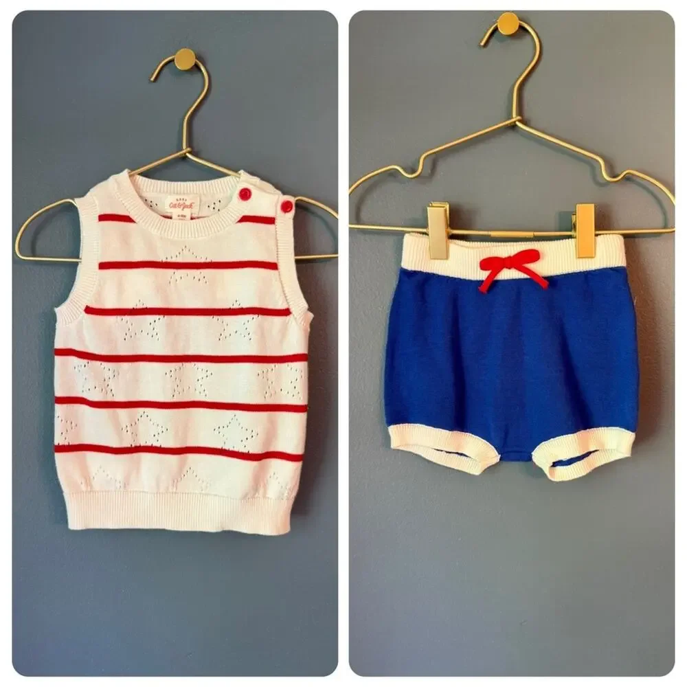 Cat & Jack‎ red white blue outfit